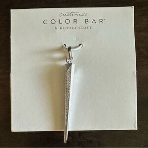 Kendra Scott NEW Color Bar Pendant Charm Silver Spike NWT Be a Force!